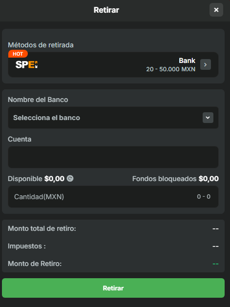 pasos para retirar dinero